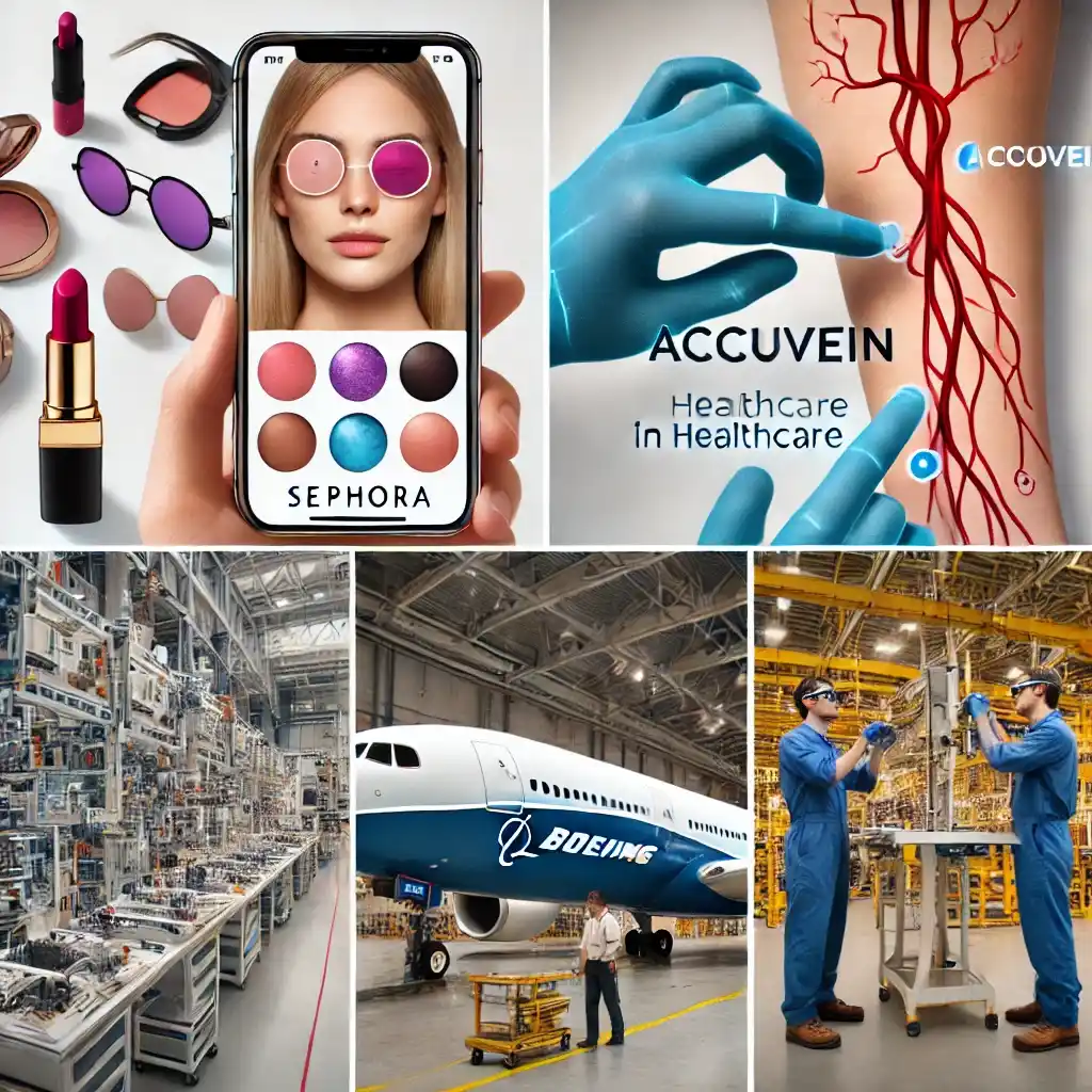 Case studies of AR applications in retail, healthcare, and manufacturing.