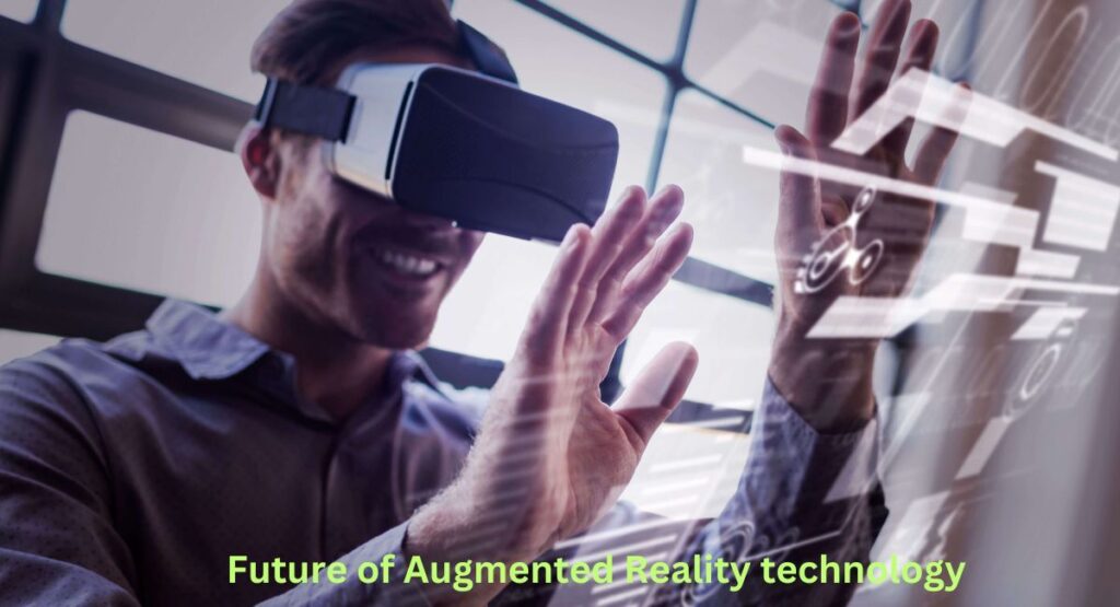 Person using augmented reality glasses in 2025 to interact with digital overlays in a real-world environment